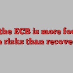 Why the ECB is more focused on risks than recovery