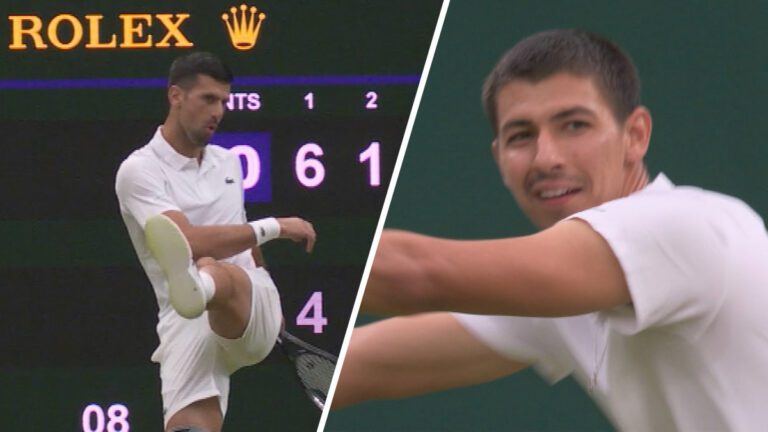 Novak Djokovic v Alexei Popyrin Euros cheer stoppage, penalty dive, results highlights