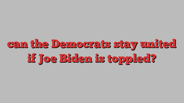 can the Democrats stay united if Joe Biden is toppled?