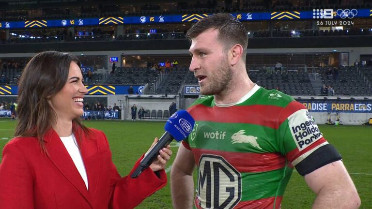 Jai Arrow shoulder injury, surgery, post-game interview, Rabbitohs vs Eels