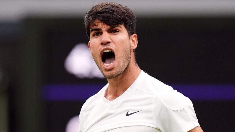 Wimbledon: Carlos Alcaraz through to quarter-finals after hard-fought four-set win over Ugo Humbert | Tennis News