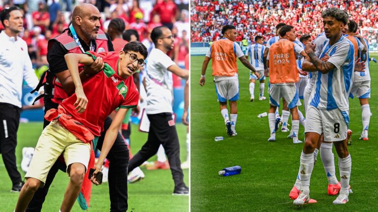 Argentina 1-2 Morocco: Chaotic Olympics opening game marred by crowd trouble causing suspension for nearly two hours | Olympics News