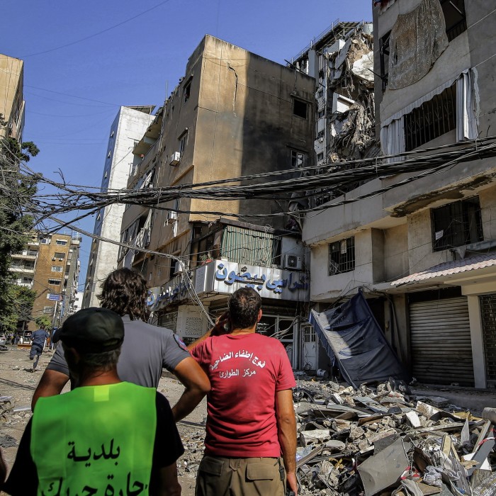 Destroyed buildings in Beirut