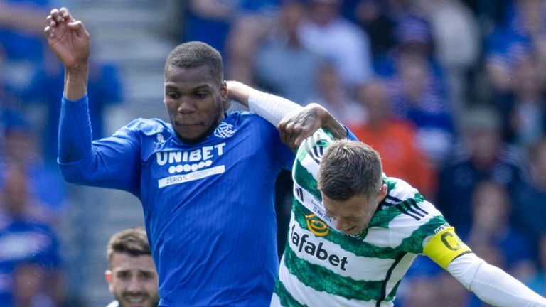 GLASGOW, SCOTLAND - MAY 25: Celtic's Callum McGregor and Rangers' Dujon Sterling in action during a Scottish Gas Scottish Cup final match between Celtic and Rangers at Hampden Park, on May 25, 2024, in Glasgow, Scotland. (Photo by Craig Foy / SNS Group)