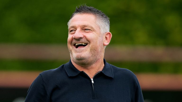 BRECHIN, SCOTLAND - JUNE 23: Dundee Manager Tony Docherty pre-match during a Premier Sports Cup group stage match between Dundee and Annan Athletic at Carnegie Fuels Stadium at Glebe Park, on July 23, 2024, in Brechin, Scotland.  (Photo by Paul Devlin / SNS Group)