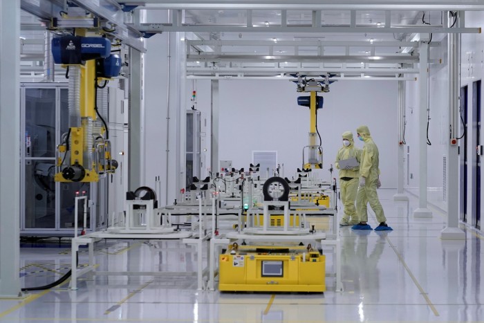 Staff working in a SVolt plant in Jiangsu province, China