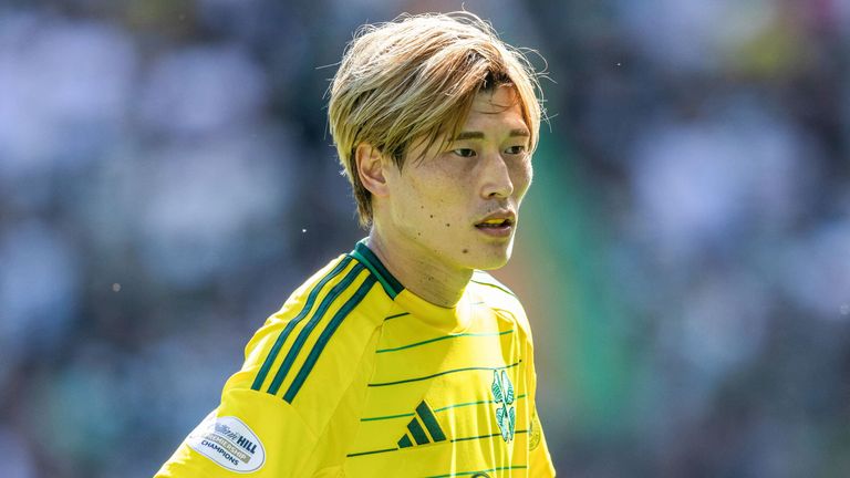 EDINBURGH, SCOTLAND - AUGUST 11: Celtic&#39;s Kyogo Furuhashi during a William Hill Premiership match between Hibernian and Celtic at Easter Road, on August 11, 2024, in Edinburgh, Scotland. (Photo by Craig Foy / SNS Group)