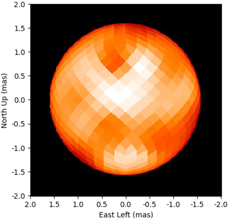 Large Bright and Dark Spots on the Surface of Polaris