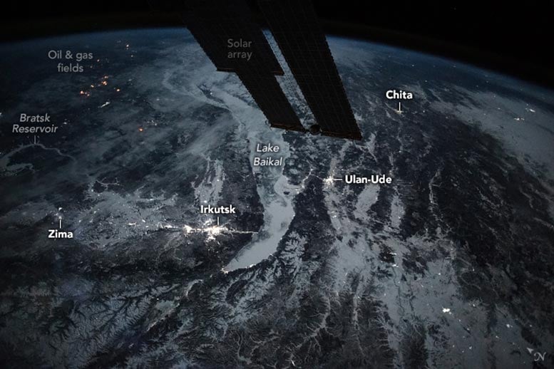 Lake Baikal From Space Station Annotated