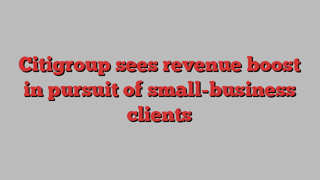 Citigroup sees revenue boost in pursuit of small-business clients