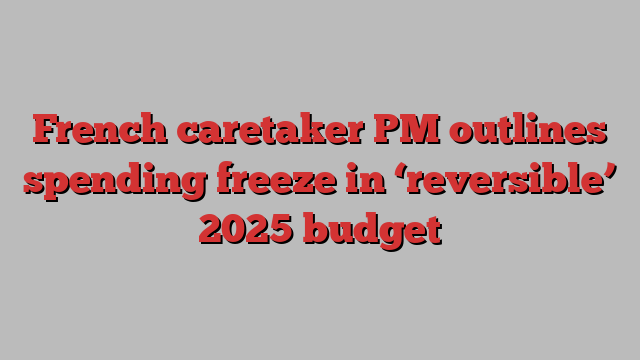 French caretaker PM outlines spending freeze in ‘reversible’ 2025 budget