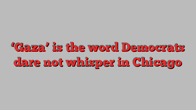 ‘Gaza’ is the word Democrats dare not whisper in Chicago