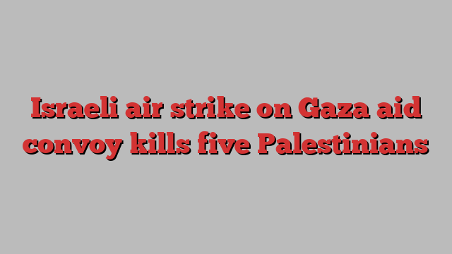 Israeli air strike on Gaza aid convoy kills five Palestinians