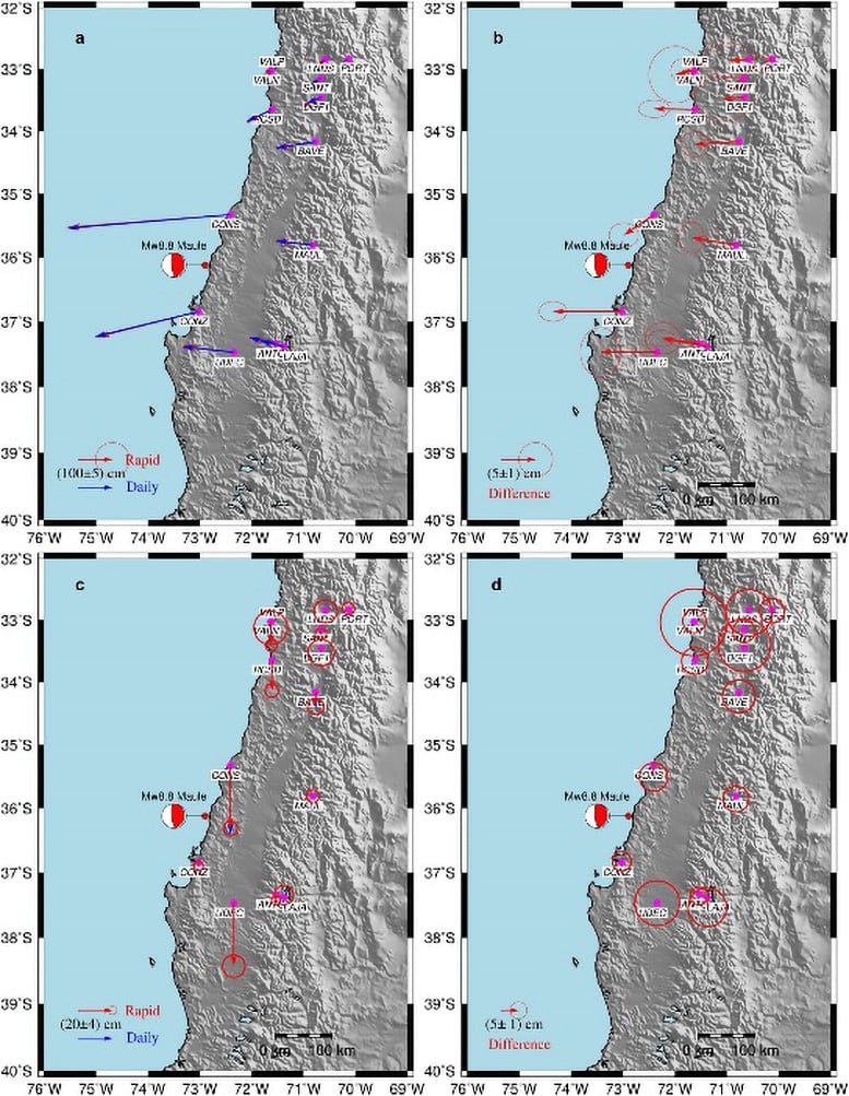 Postseismic Deformation Patterns of the 2010 Mw 8.8 Maule Earthquake