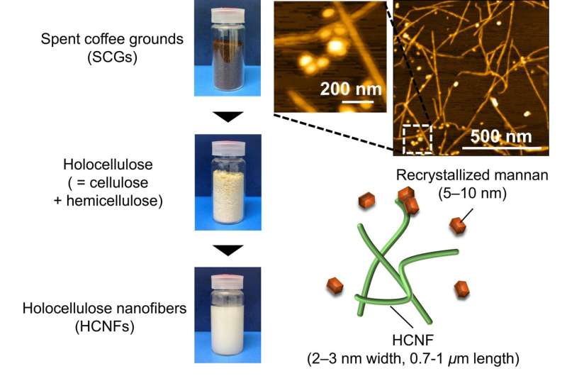 Upcycling spent coffee grounds by isolating Mannan-rich Holocellulose nanofibers