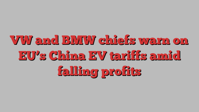 VW and BMW chiefs warn on EU’s China EV tariffs amid falling profits