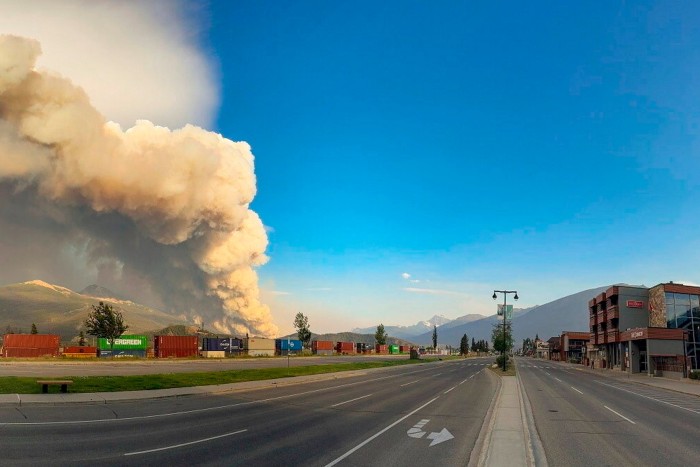 Wildfires burning near Jasper, Alberta, last week