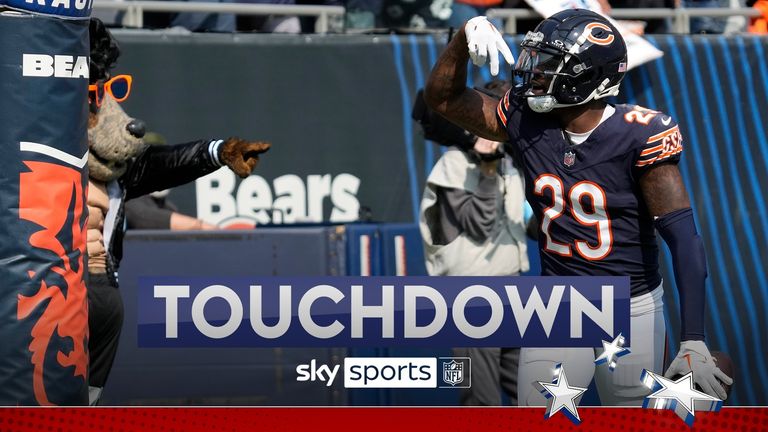 Tyrique Stevenson showed brilliant anticipation, intercepting Will Levis&#39; pass before scoring the touchdown as Chicago came from 17-0 down to lead late in the fourth quarter.