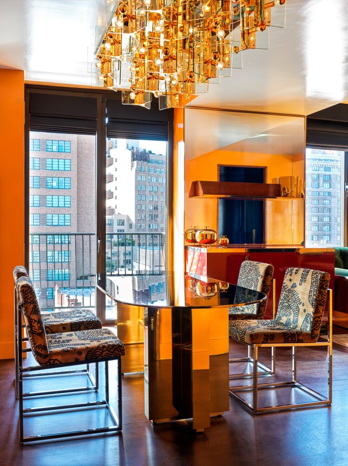 Views over SoHo from the dining area of a suite