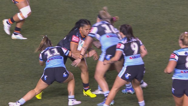 Holli Wheeler was sent for 10 in the bin after her shoulder found Sarah Togatuki's head