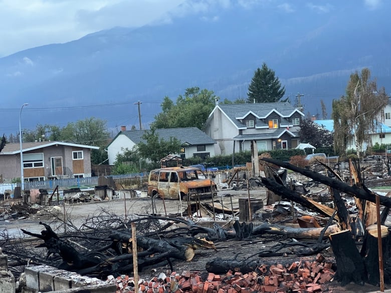 Destroyed buildings. 