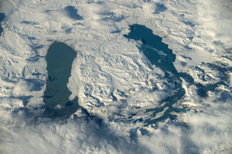 Patagonian Lakes Viedma and Argentino From Space Station