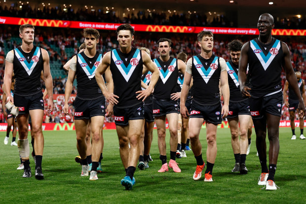 Port Adelaide players.