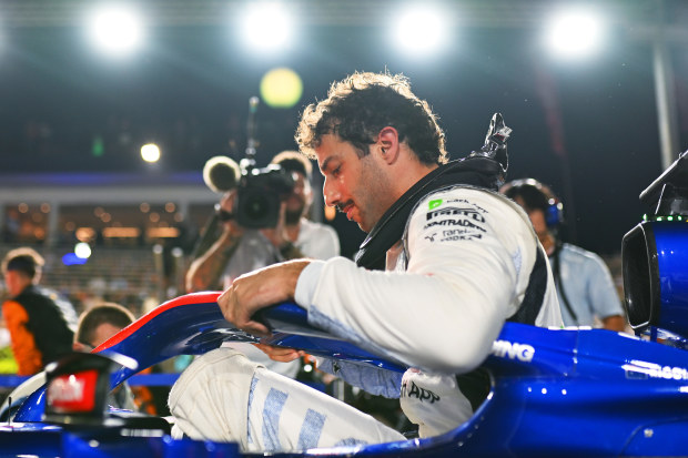 Daniel Ricciardo of Australia and Visa Cash App RB on the grid prior to the F1 Grand Prix of Singapore at Marina Bay Street Circuit on September 22, 2024 in Singapore, Singapore. (Photo by Rudy Carezzevoli/Getty Images)