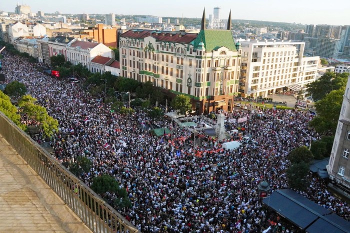 Tens of thousands of people protested against the planned lithium mine in the Serbian capital Belgrade in August