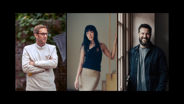 A montage of three portraits: the first is of Joshua Gordon, a young man with his arms crossed, wearing white shirt, beige jumper and dark-rimmed glasses; the second is Ashley Law, a young woman with long dark hair, a dark sleeveless top and a beige skirt; the third shows Alex Macaulay, a bearded young man, smiling, and wearing a dark blue jacket and grey T-shirt