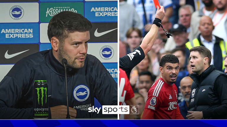 Brighton head coach Fabian Hurzeler accepts fine for red card