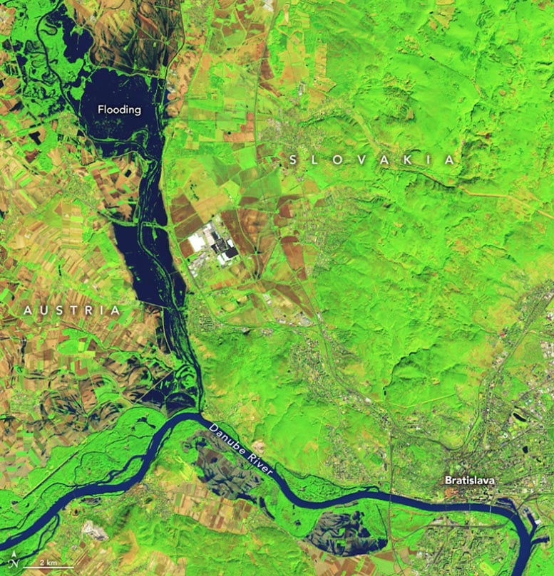 Bratislava Slovakia Flooding 2024 Annotated