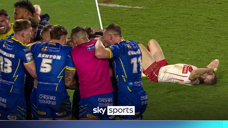 George Williams sent Warrington Wolves through to the Super League Playoff semi-finals with a superb drop goal against St Helens