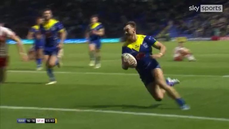 Matty Ashton was gifted a try for Warrington Wolves as sloppy St Helens play allowed the winger to storm through