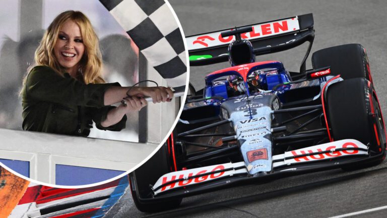 Kylie Minogue waves chequered flag on Daniel Ricciardo’s F1 career in sad Singapore swansong