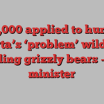 7,000 applied to hunt Alberta’s ‘problem’ wildlife — including grizzly bears — says minister