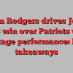 Aaron Rodgers drives Jets to 24-3 win over Patriots with vintage performance: Key takeaways