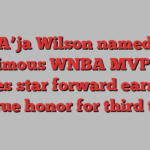 A’ja Wilson named unanimous WNBA MVP: How Aces star forward earned league honor for third time