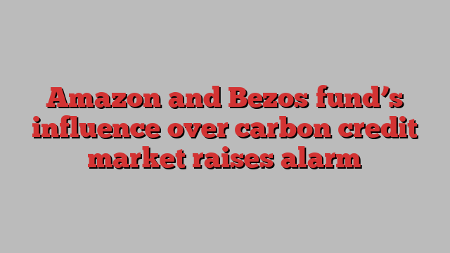 Amazon and Bezos fund’s influence over carbon credit market raises alarm