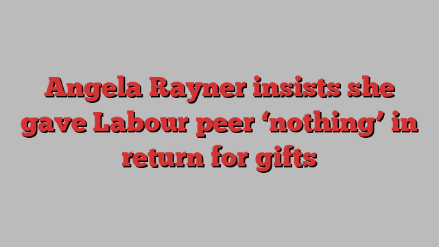 Angela Rayner insists she gave Labour peer ‘nothing’ in return for gifts