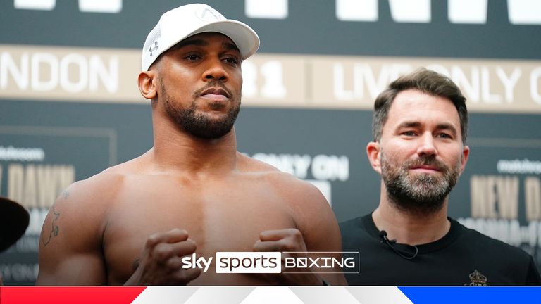 Anthony Joshua and promoter Eddie Hearn.