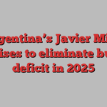 Argentina’s Javier Milei promises to eliminate budget deficit in 2025