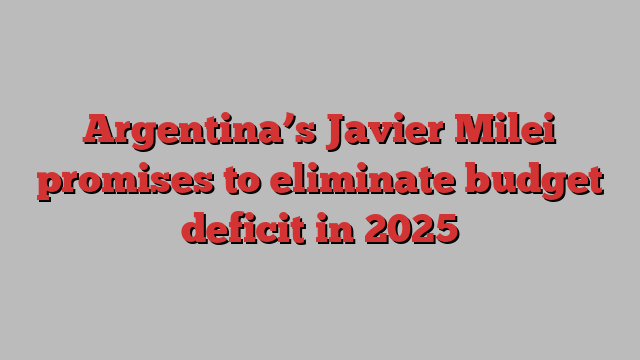 Argentina’s Javier Milei promises to eliminate budget deficit in 2025