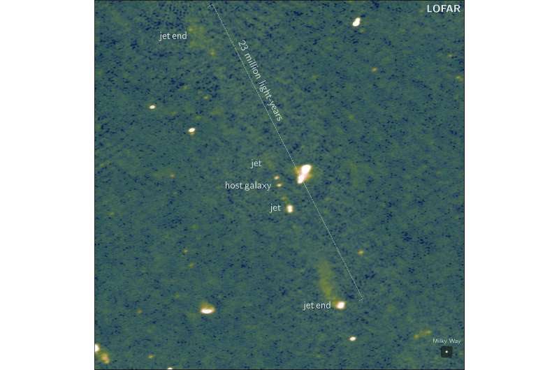 Astronomers just detected the biggest black hole jets ever seen—and named them Porphyrion