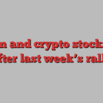 Bitcoin and crypto stocks sink after last week’s rally