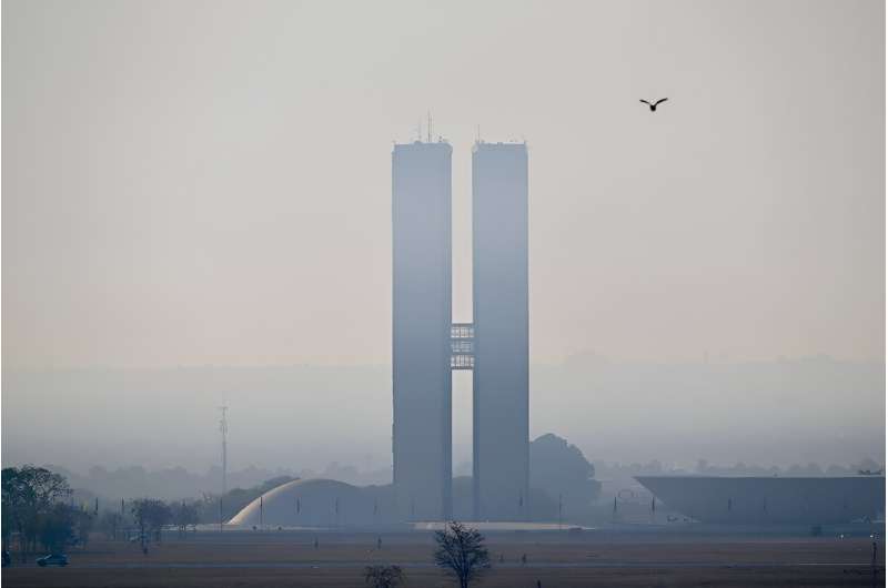 Satellite images from the National Institute for Space Research (INPE), showed 80 percent of Brazil affected by smoke last week