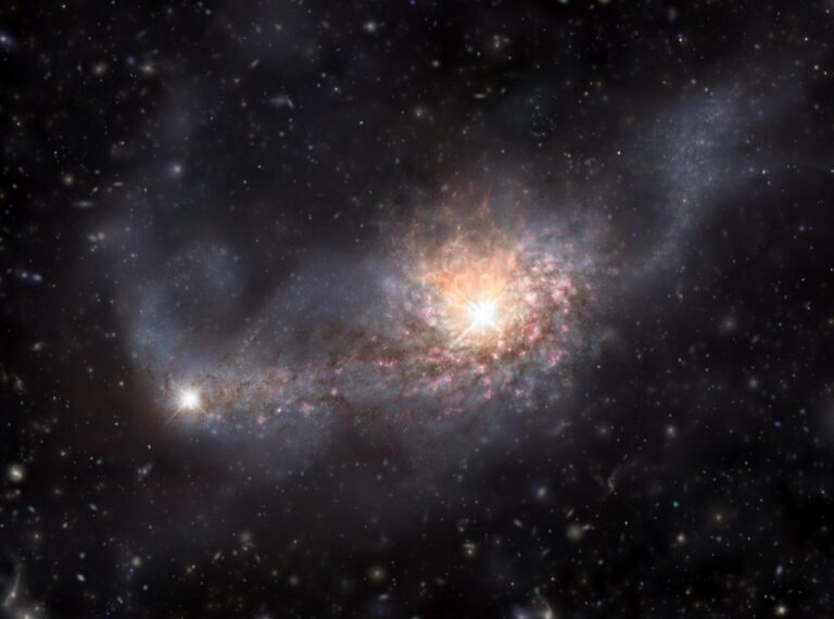 Dancing Galaxies Craft a Monster at the Dawn of the Universe