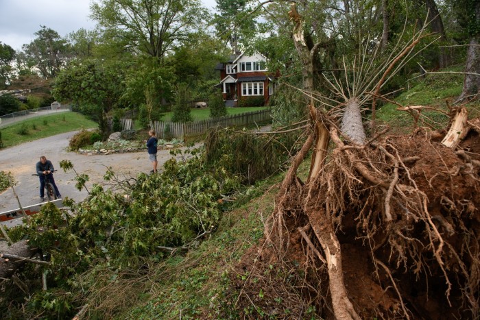 Storm damage in Asheville, North Carolina