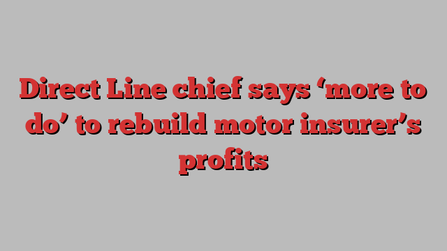 Direct Line chief says ‘more to do’ to rebuild motor insurer’s profits