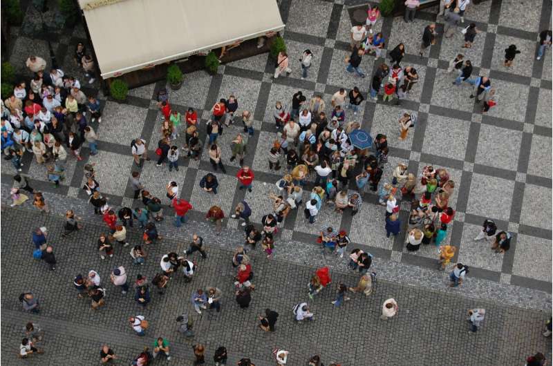 crowd from above